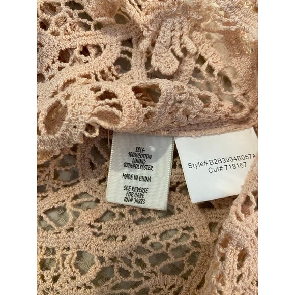 Adiva Blouse Plus Size XL Lace Womens Chic Sexy Top Nude Color 3/4 Sleeves - Picture 9 of 12